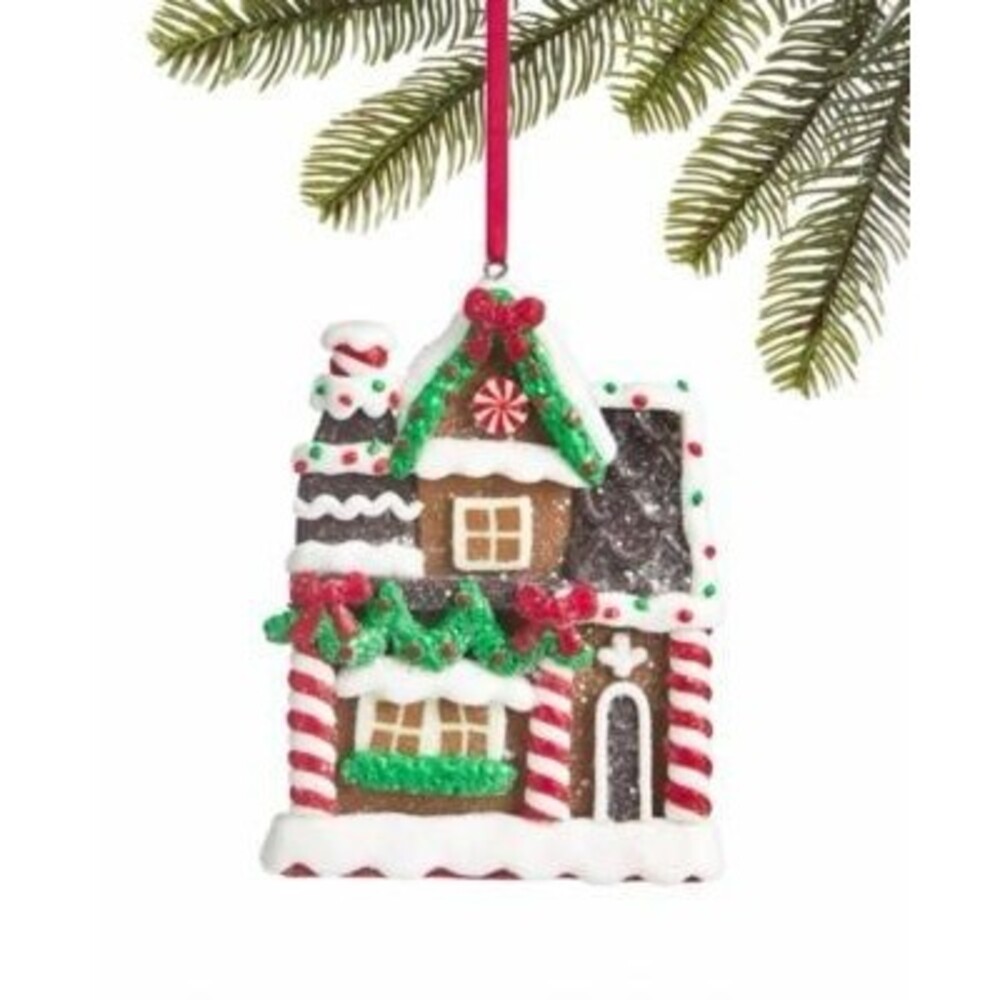 New Holiday Lane Christmas Cheer Gingerbread House Ornament